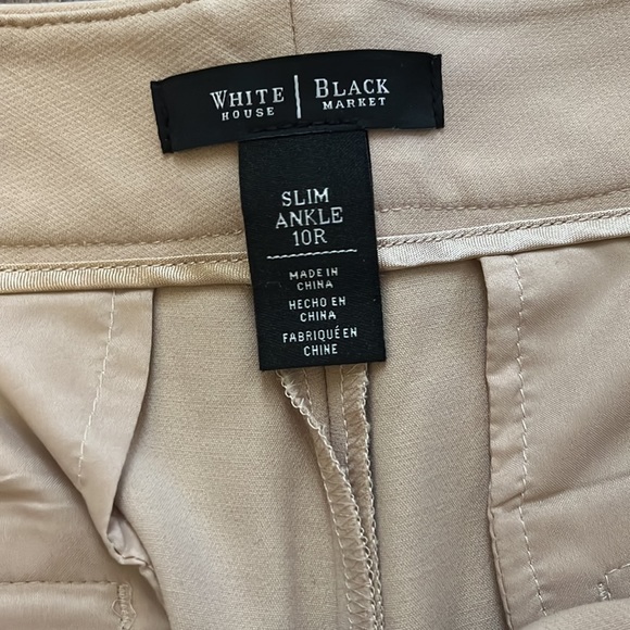 White House Black Market slim ankle pant tan size 10 - Picture 3 of 6